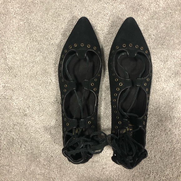 Lace-up Pointed Ballet Flats - Picture 6 of 8